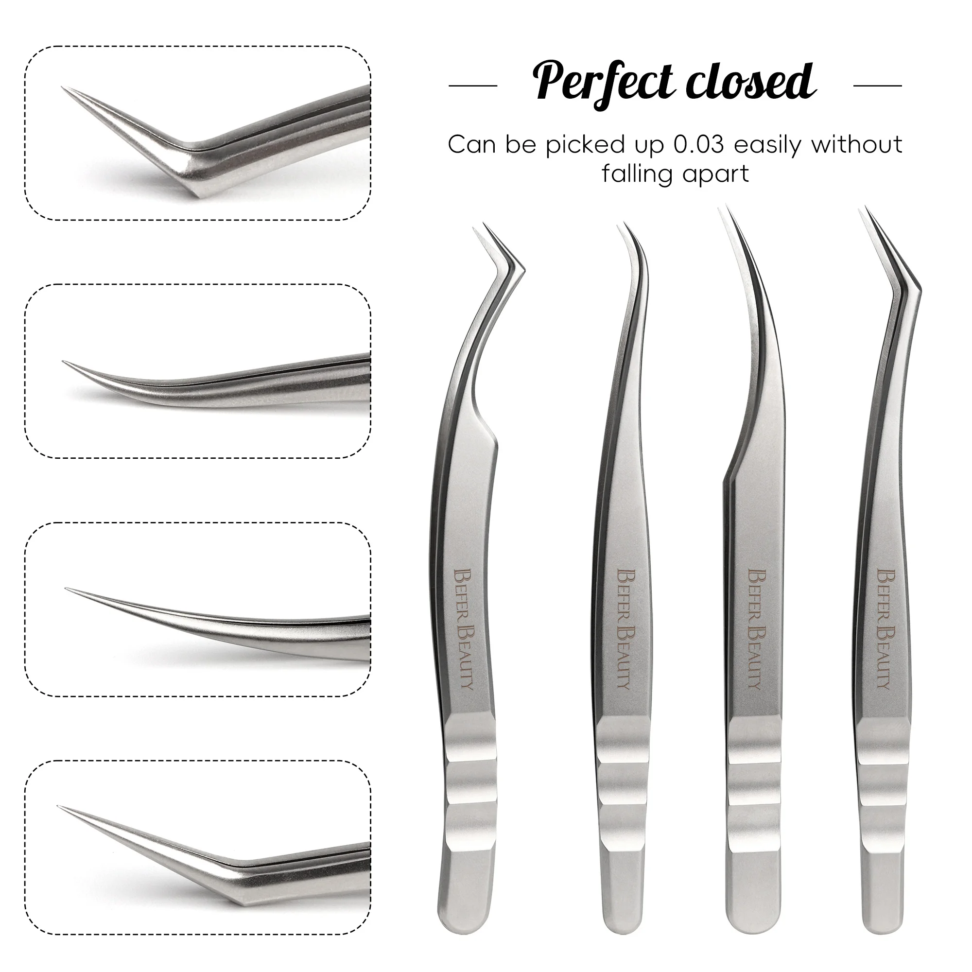 Anti-Static Tweezers Eyelash Extension Professional High Precision Volume Tweezer Stainless Steel Tweezers Antislip Makeup Tool 5