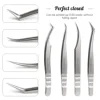 Anti-Static Tweezers Eyelash Extension Professional High Precision Volume Tweezer Stainless Steel Tweezers Antislip Makeup Tool 5