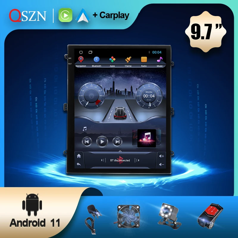 Autoradio Da 9.7 Pollici Per 8 + 256G Android 11 Per Vw Nissan Hyundai Toyota Audi Tesla Schermo Gps Video Multimedia Player Carplay Auto