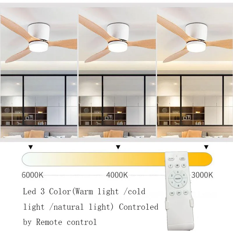Modern Led Ceiling Fan Without Lights DC Motor 6 Speeds Timing Fans 20CM Low Floor Loft Remote Control Lux&vitae Fan With Lights 3