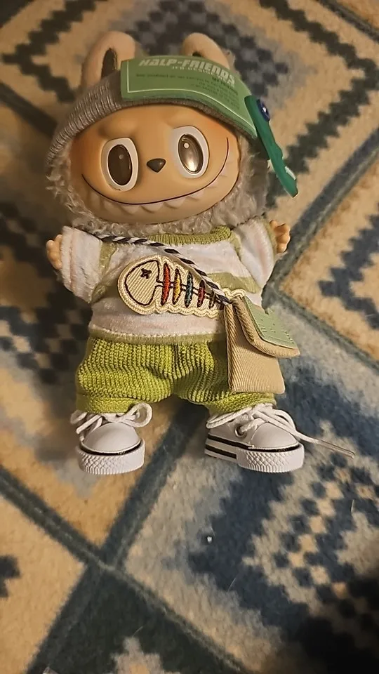 Labubu Doll Clothes: 15/17CM Idol Kpop Green Outfit Set with Bag & Accessories photo review