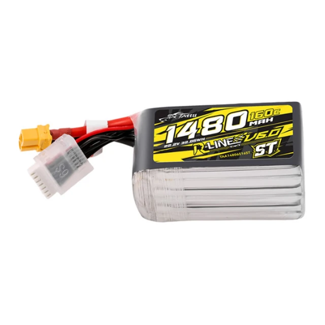 Tattu R-Line Version 6.0 1480mAh 160C 6S 22.2V ST/SQ Lipo Battery For RC Helicopter Quadcopter FPV Racing Drone with XT60 Plug 3