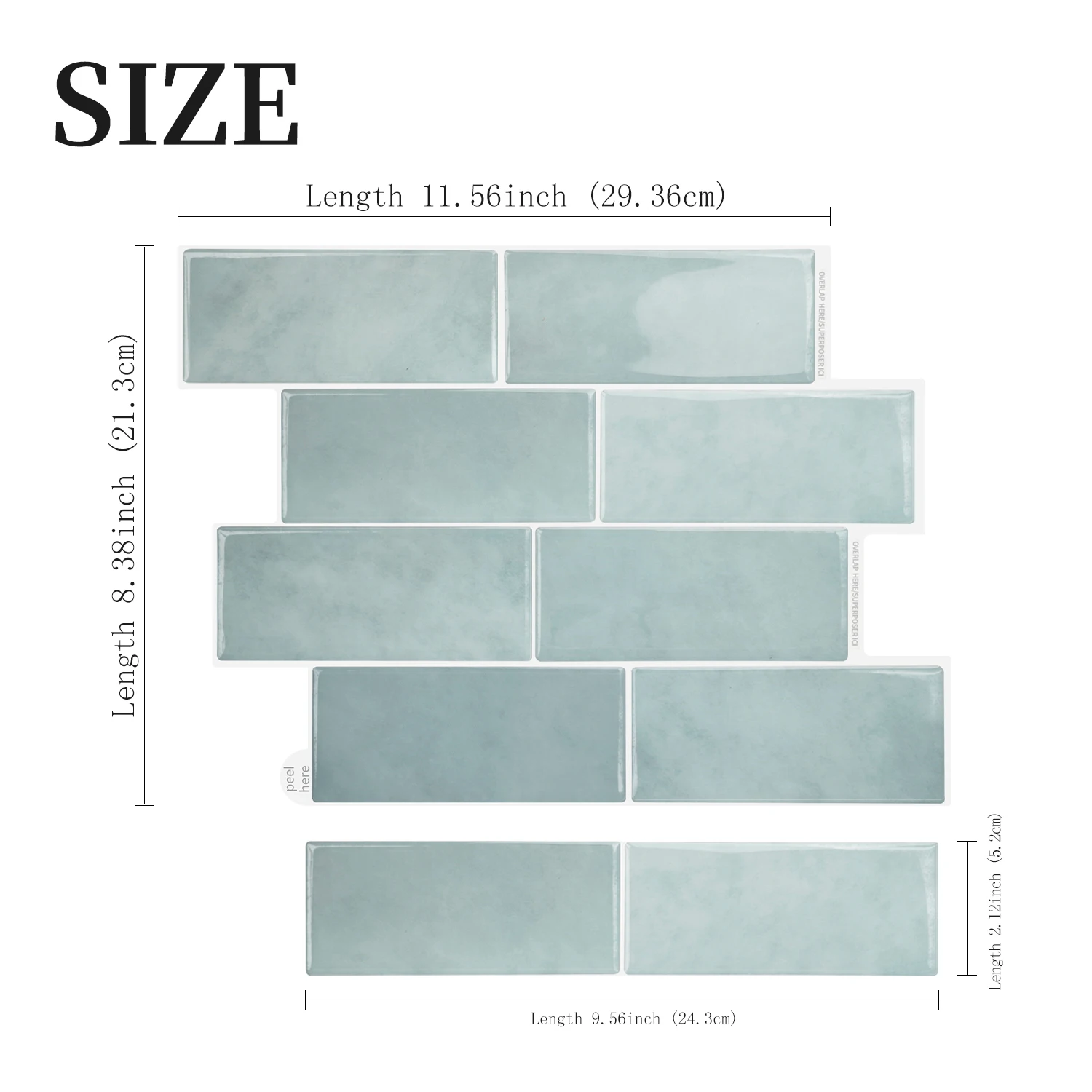 Large Waterproof 3D Peel & Stick Subway Tile Wallpaper