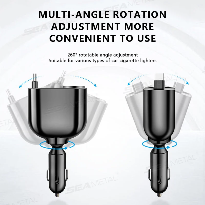 Car USB Charger 96W Fast Charging Adapter for iPhone Smartphone