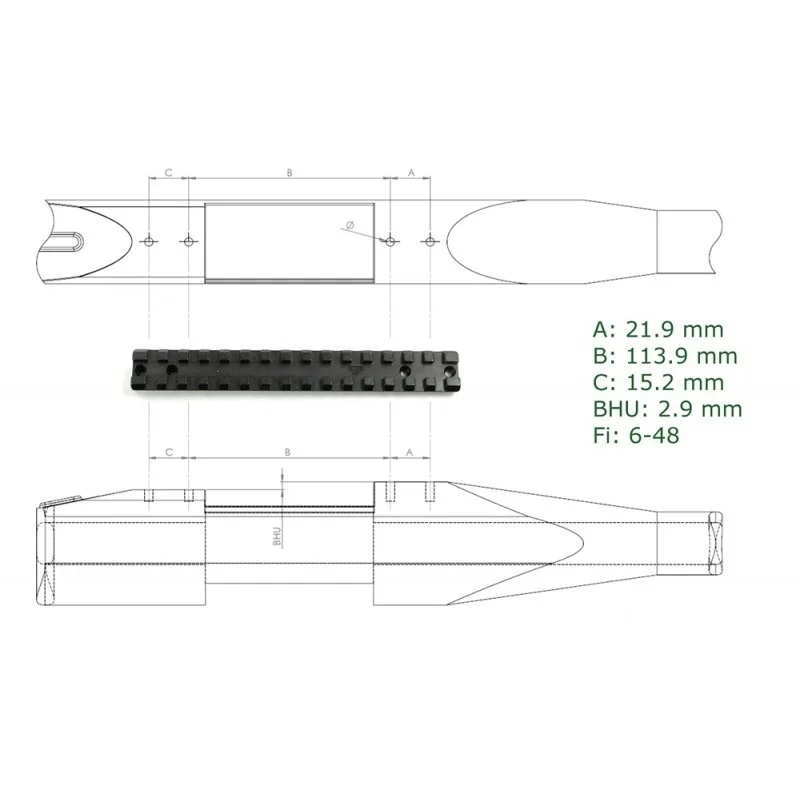 Рисунок 2 - Планка Rusan Picatinny Howa 1500
