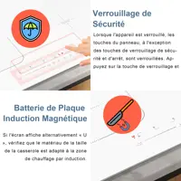 Индукционная табличка 4 Feux Blanc avec Prise, Cooksir Plaque de Cuisson Induction Encastrable, 60 см, 3500 Вт, мини-изображение, 230 В — изображение 4