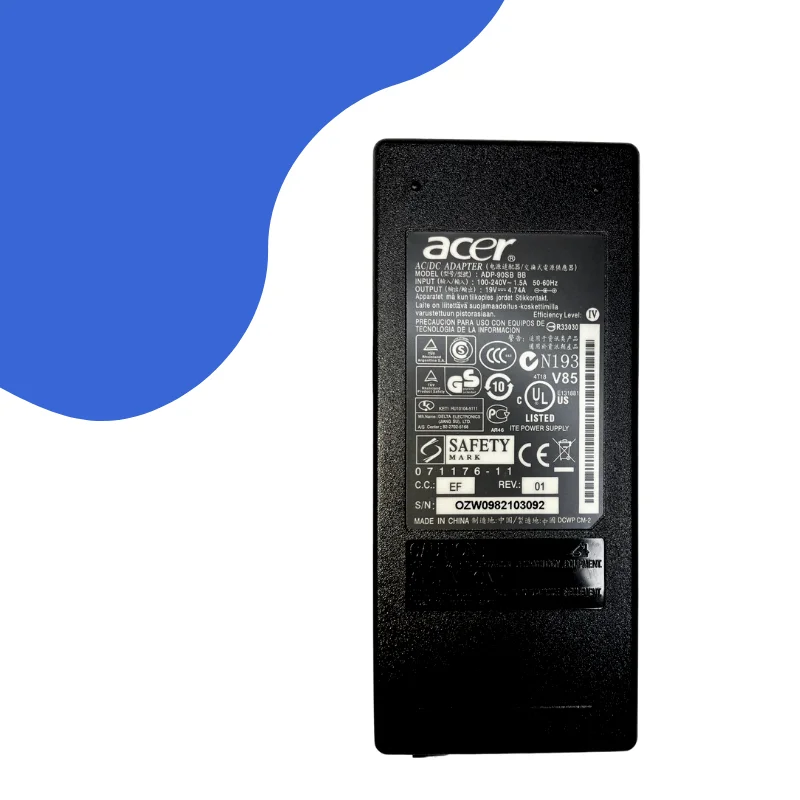 Фото Блок питания для ноутбука Acer LS13, TV11, LV11HC, TS13, TS11, TS44, 5043 19V 4.74A 90W (5.5x1.7) №3