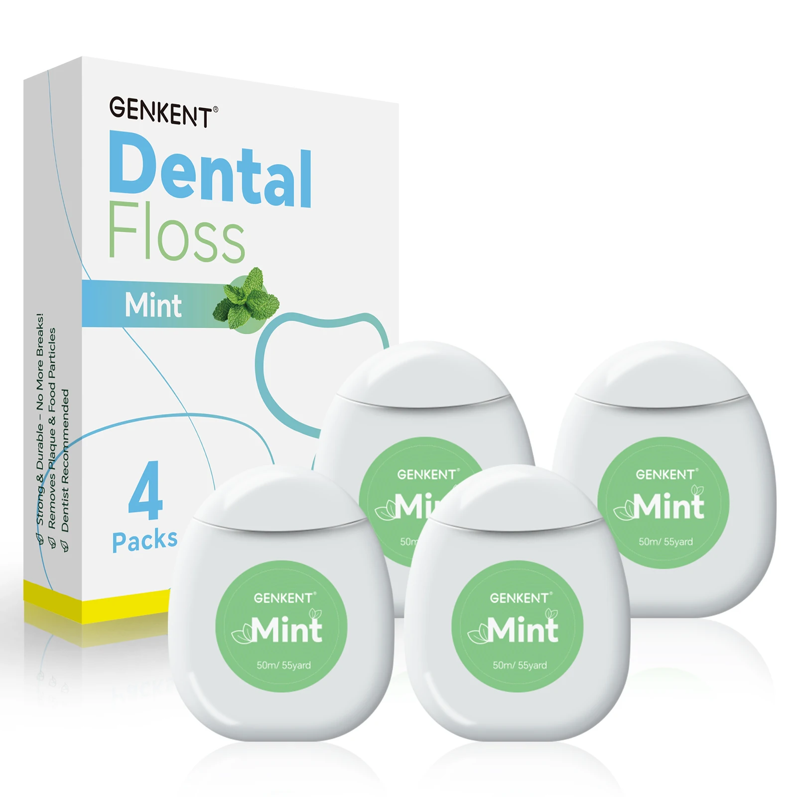 Waxed Dental Floss Plaque Removal Mint Flavor