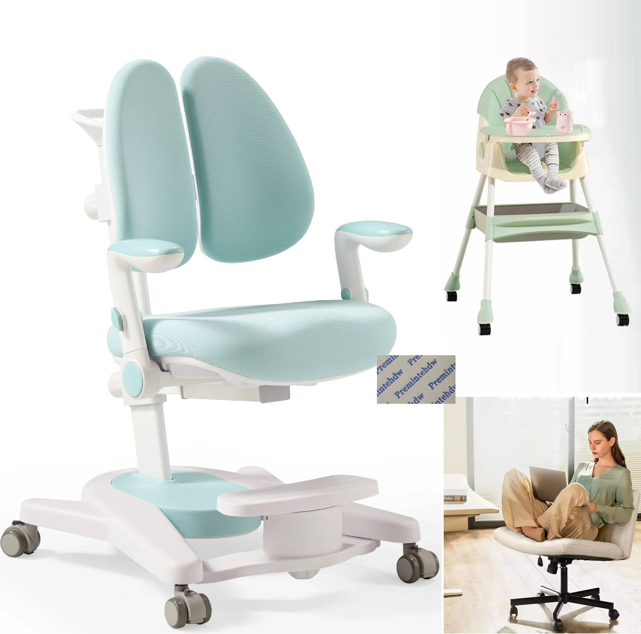 5Pcs ABS Sit Lock Stand Unlock 2“ Swivel Chair Caster Dual