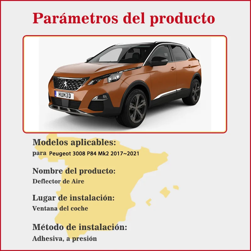 Deflectores para Peugeot 3008 T8 2011 ~ 2019 2015 2018, accesorios para  ventanas laterales de coche, cubierta de visera, protectores de cejas para  lluvia, embellecedor de visera solar - AliExpress