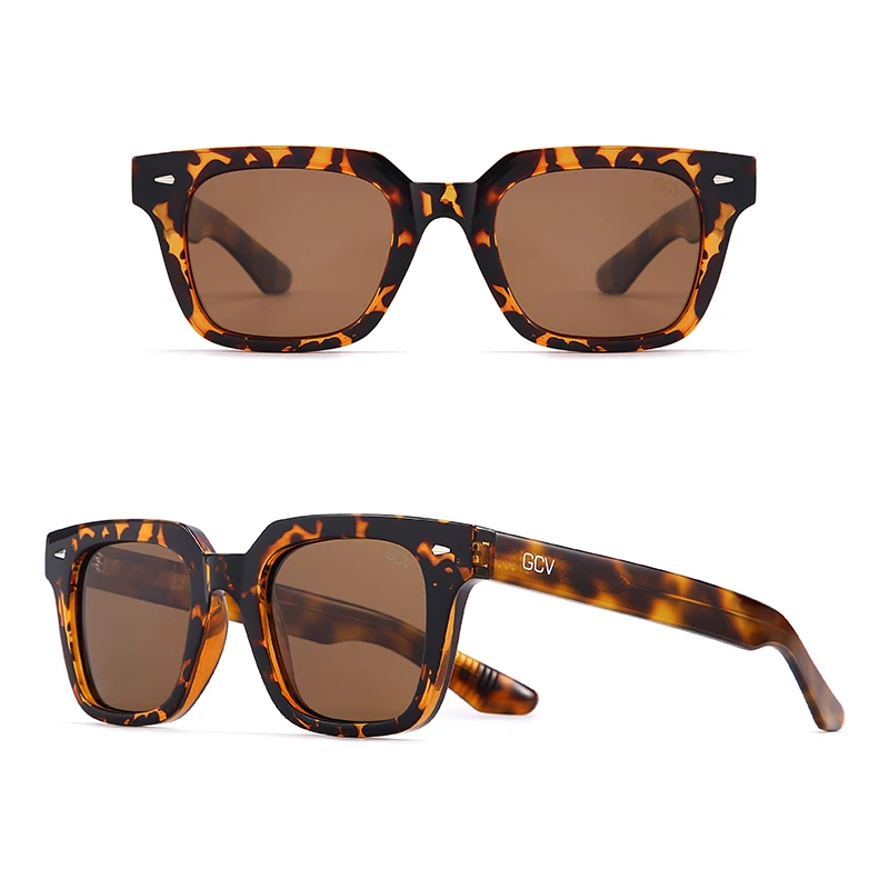 Women Sunglasses GCV Brand Acetate Fashion Women Sunglasses Designer Retro Rectangle Sun Glasses Female Vintage Square Eyewear