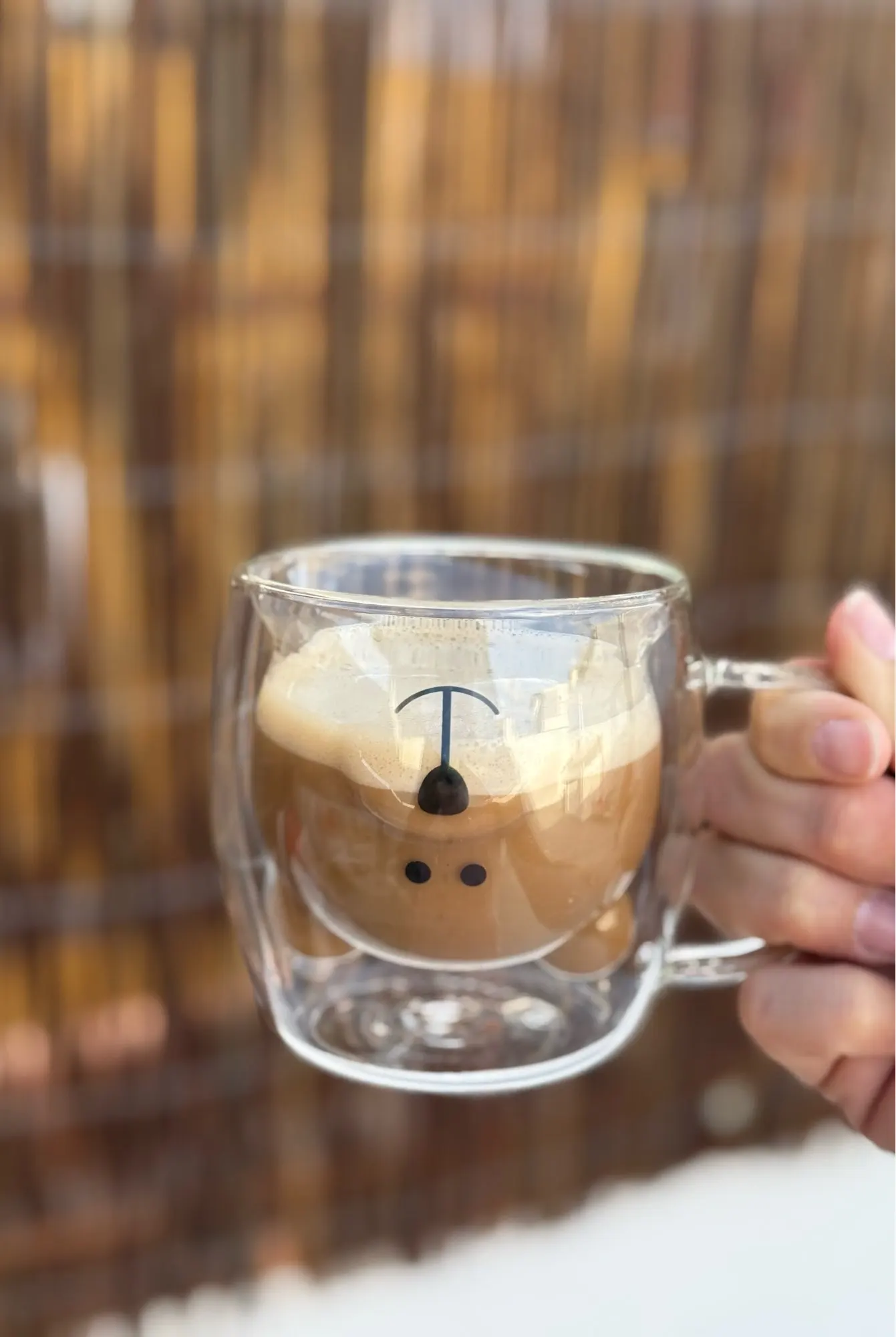 1pc Creative Cute Bear Double-layer Coffee Mug, Carton Double Glass Cup Milk Glass Lady Cute Bear Gift Christmas Gift Girls Gift photo review