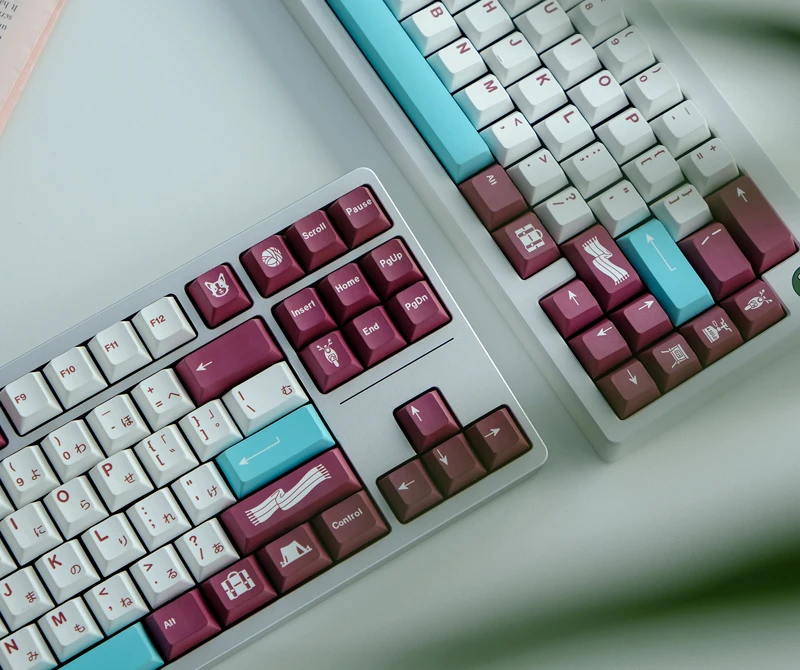 150 chaves gmk yuru keycaps cereja perfil