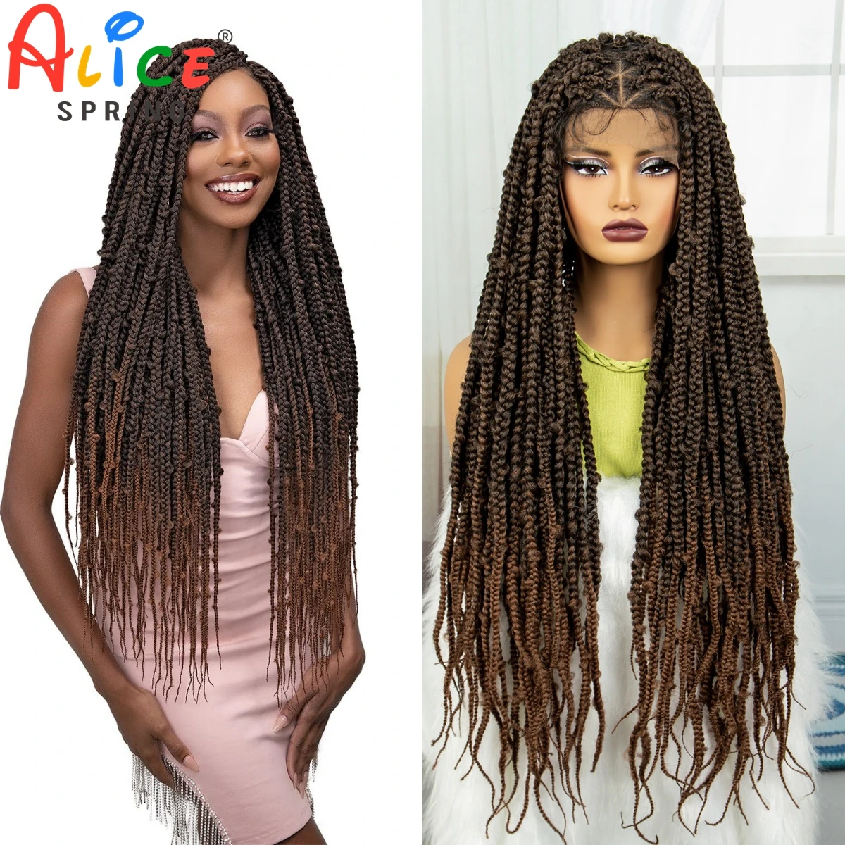 

Full Lace Braided Wigs for Black Women Synthetic Butterfly Braided Wigs Knotless Box Lace Braiding Hair Wig Crochet Braids Wigs