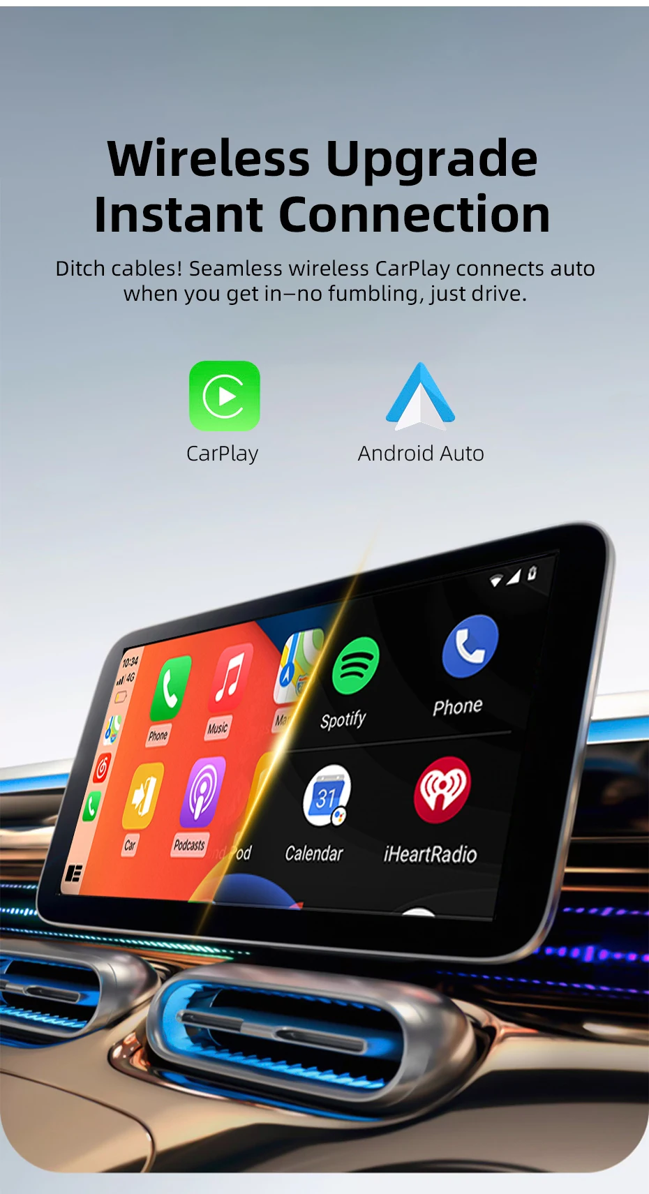 Wireless Carplay And Android Auto Adapter Usb And Usb C Port_voghion.com