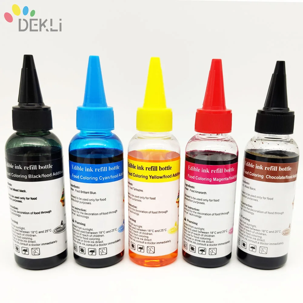 5colors100mlRefillBottleFoodGradeInkforCanonEpsonHpPrinter