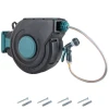 Heavy Duty Retractable Garden Hose Reel Wall Mounted 100FT with 6 Pattern Nozzle Slow Return 180° Swivel for Water Saving