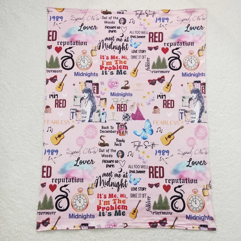 New Fashion Baby Girls Boys Blue Red Pink Singer Print Baby kids Sleep Blanket Children Clothes Sleep Bed Gown