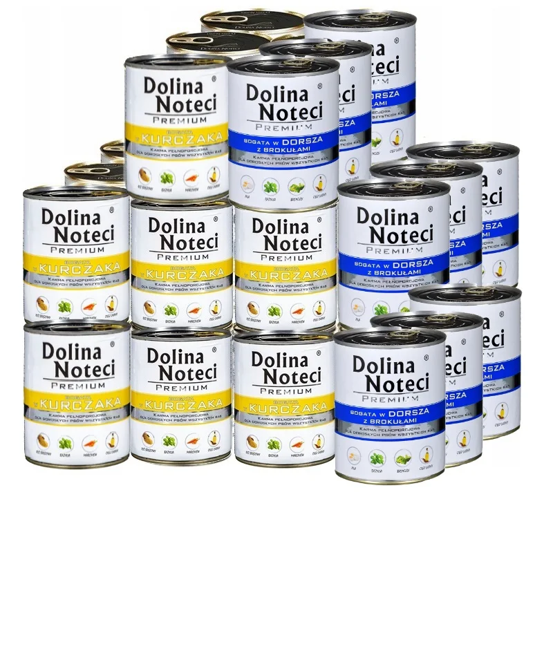 Mokra karma dla psa DOLINA NOTECI Premium MIX 2 SMAKÓW 30x800g z Polski za $57.91 / ~216zł