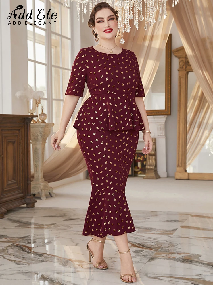 add-elegant-2022-autumn-plus-size-women's-trumpet-mermaid-dresses-o-neck-ruffles-waist-half-sleeve-office-lady-midi-dress-b1218