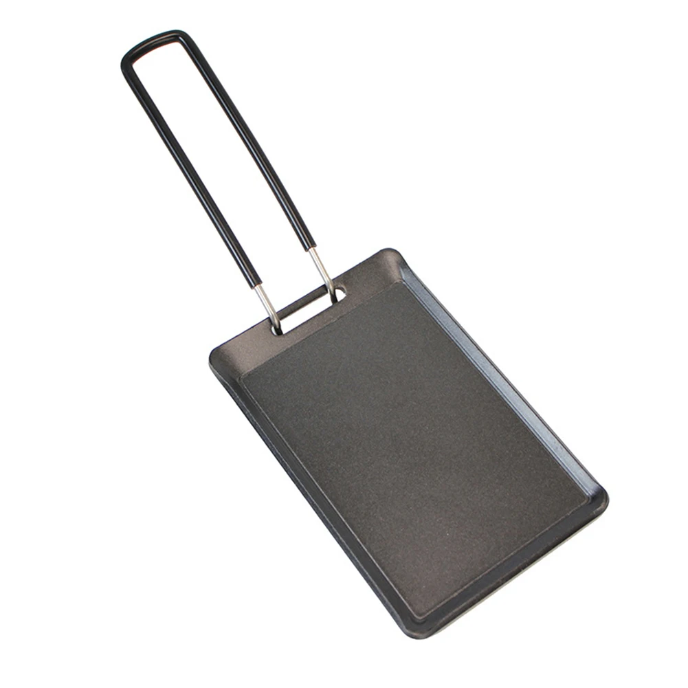 Outdoor Camping Barbecue Pan 13x8.5cm with Detachable Handle