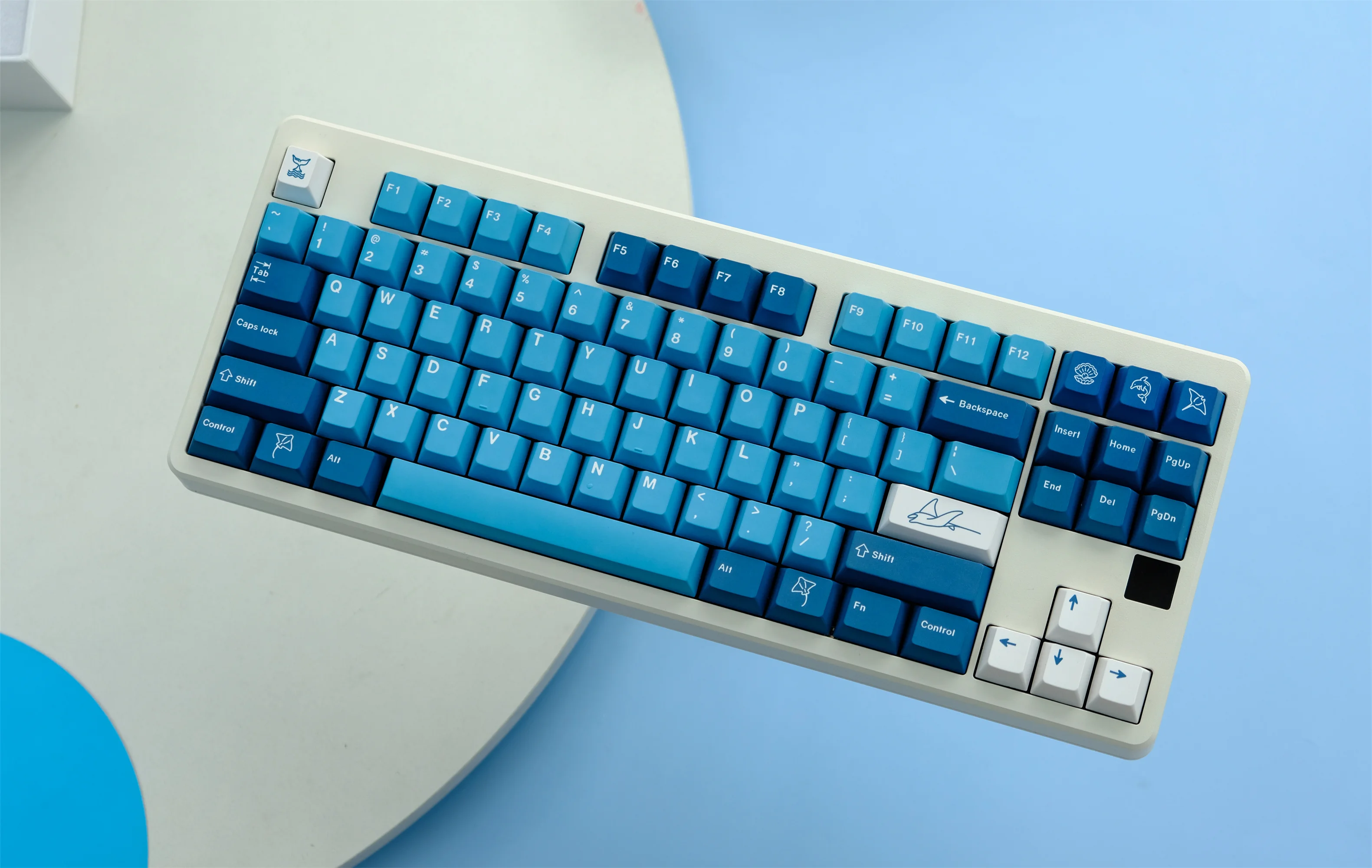 GMK Devil Fish Keycaps, 129 Keys PBT Keycaps Cherry Profile DYE SUB