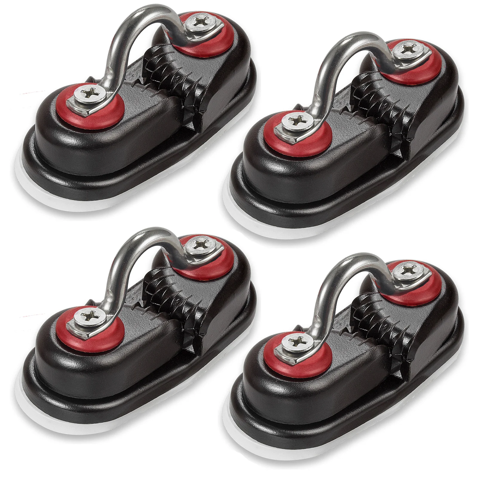 Boat Rope Cam Cleat 4 Piece Ball Bearing Fast Entry for Line Sizes Upto 5/8-Inch Aluminum Sailing Sailboat Kayak