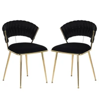 Comanlai 2-х предметный кухонный стул, стул для гостиной, с металлическим каркасом, эргономичный для кухни, гостиной, балкона, бархатное сиденье — изображение 4