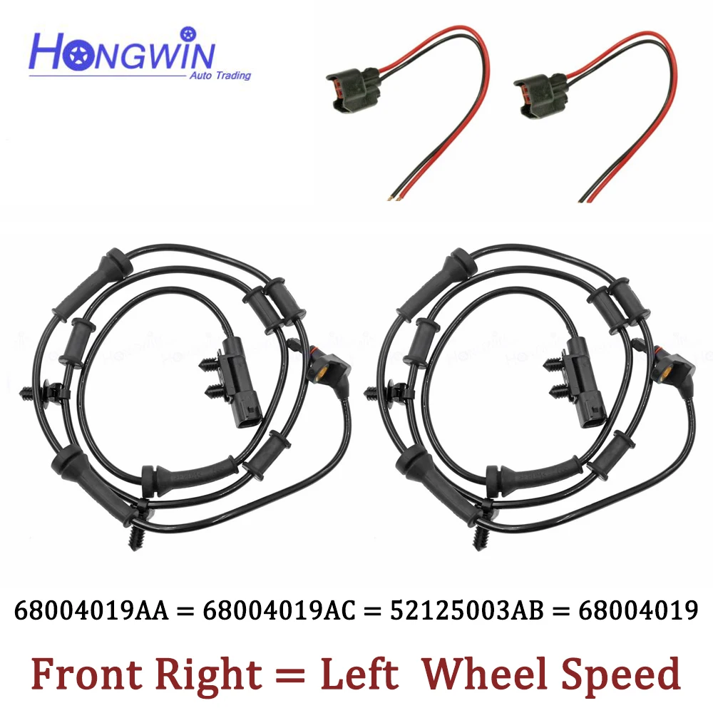 

Front Left RH ABS Speed Sensor For 2007-2017 Jeep Wrangler JK 3.6L 3.8L 68003281AA 68003281AC 52125003AC 52125003AB 52125003AD