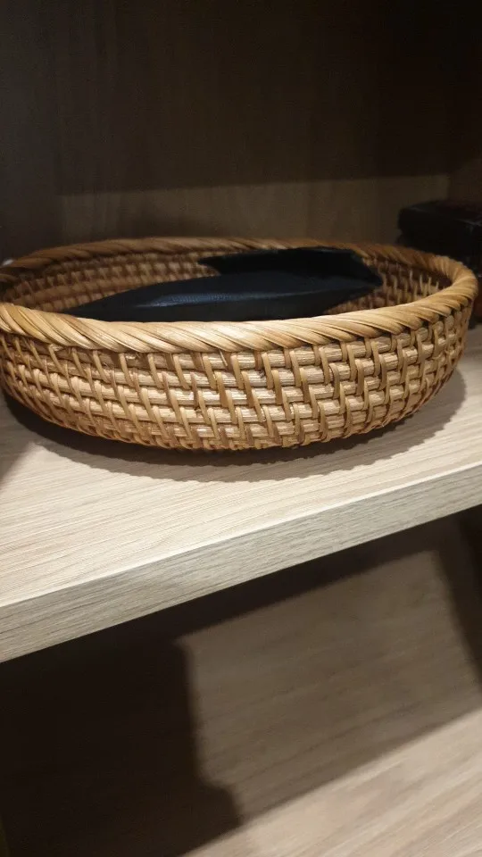 Handwoven Rectangular Rattan Wicker Basket Fruit Tea Snack Bread Picnic Cosmetic Storage Box Kitchen Supplies Household Tools photo review