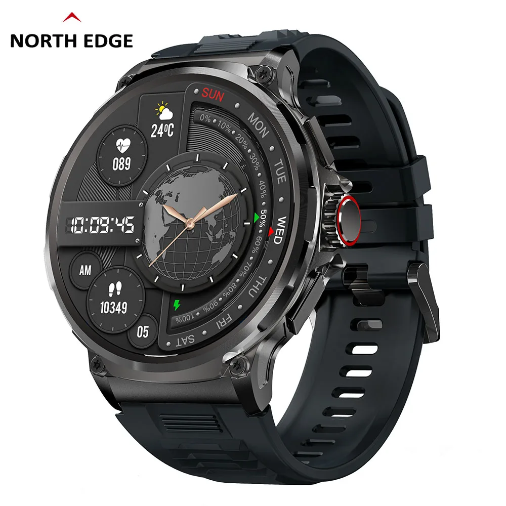 Фото NORTH EDGE 1,85 'HD Дисплей Смарт-часы для мужчин 710mAh большой аккумулятор спортивный фитнес-трекер монитор сердца умные часы для IOS Android №1