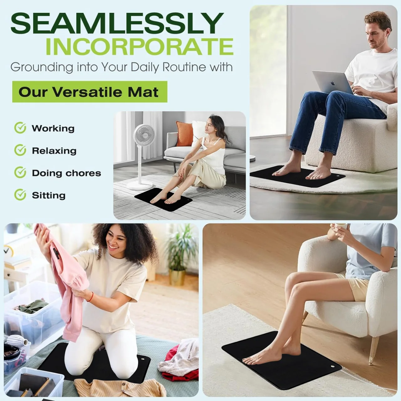 Earthing Mouse Pad Grounding Mat with 16.4 Ft Grounding Cord For Sleep