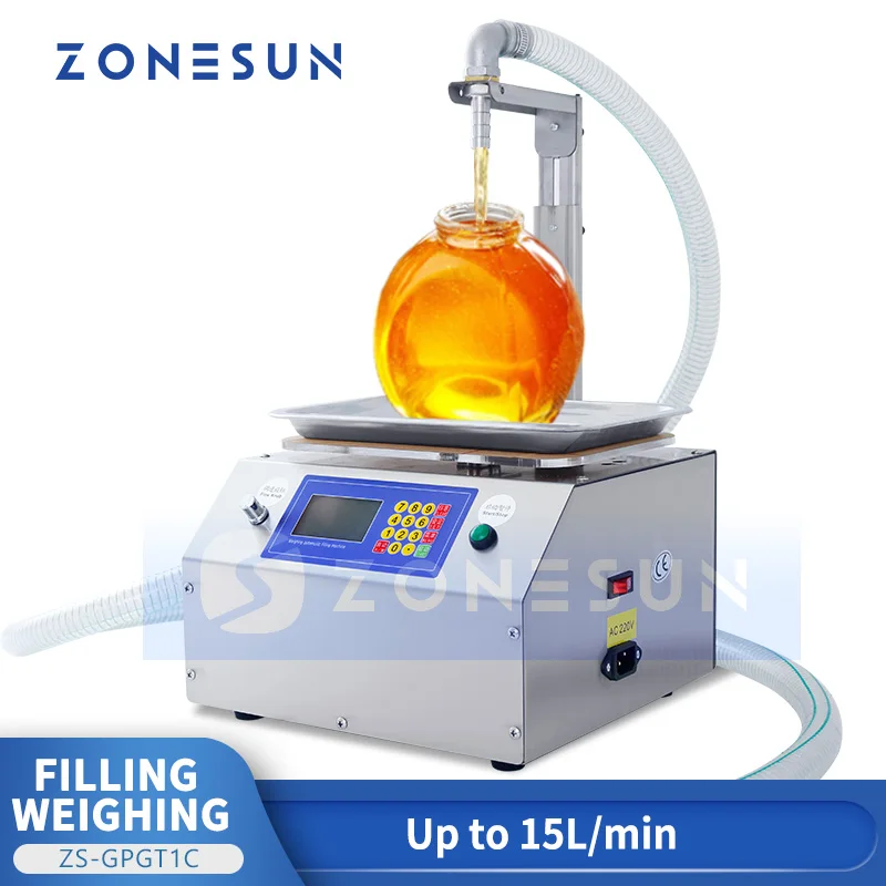 

ZONESUN ZS-GPGT1C Gear Pump Semi Automatic Paste Honey Weighing Filling Machine Viscous Liquid Shampoo Shower Foam Peanut Butter