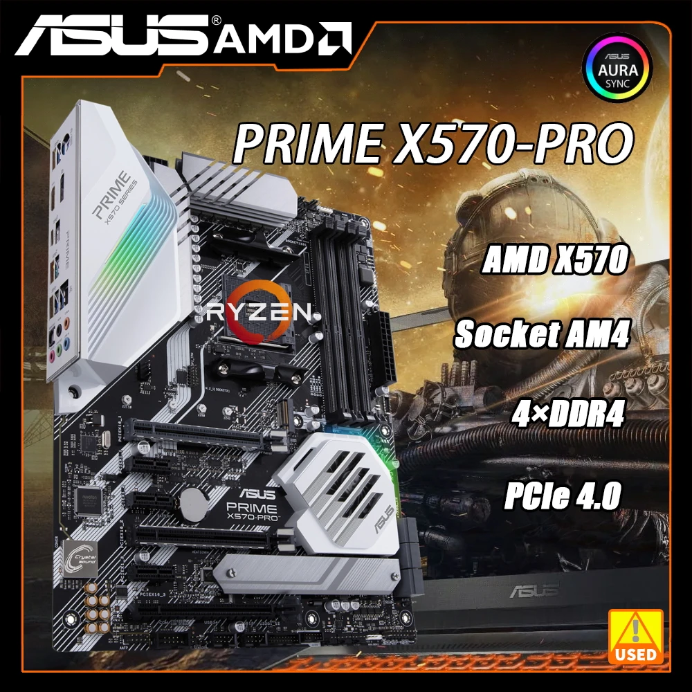 ASUSPRIMEX570PROATXDDR4AMDX570UsedMotherboardAM4Socket