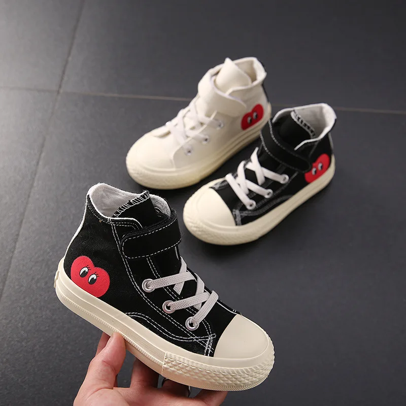 Canvas Sneakers Children Boys Girls Breathable Sport Shoes Fashion Kids Soft Casual Shoes Cartoon Flat Boots Child Board Shoes