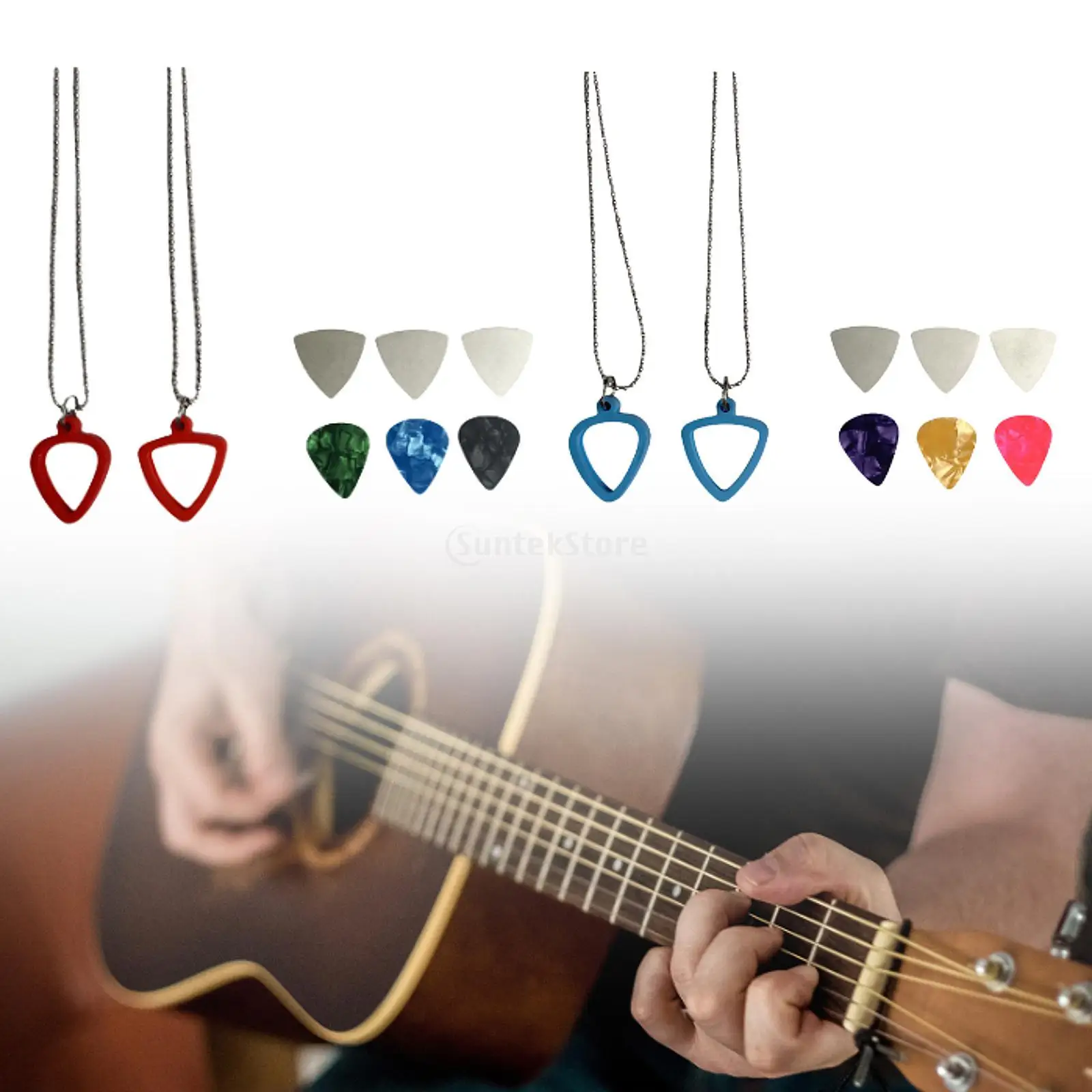 Collana Portaplettri Musiin A Forma Di Plettro Grande – Acrilico Trasparente, Si Indossa O Si Usa Come Portachiavi, Pratica E Leggera Per Chitarristi