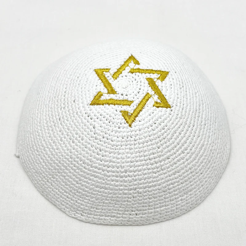 JewishKippahStarofDavidDesignHandMadeYarmulkeJudaicaYamaka
