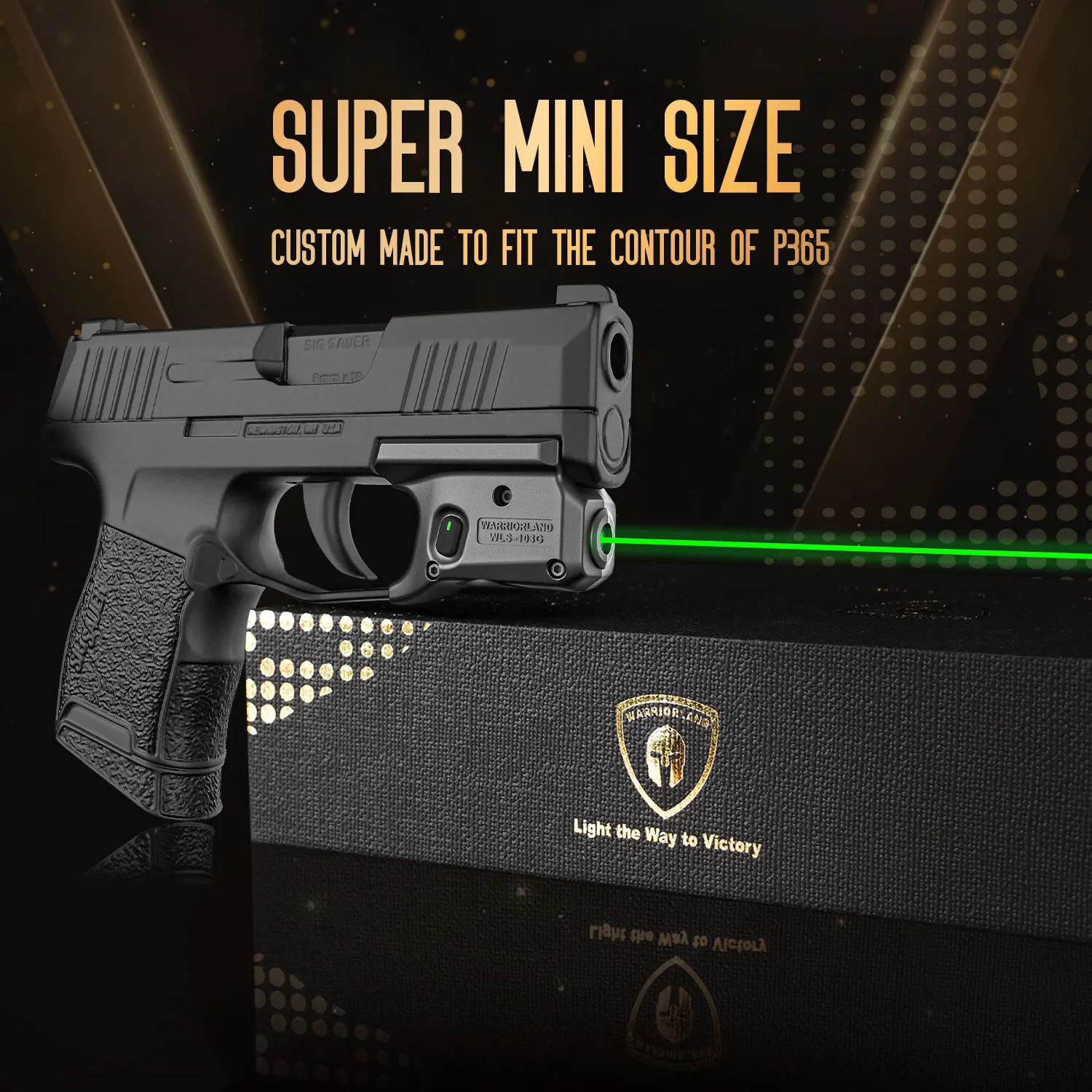 WARRIORLAND Gun Green Laser Light For Glock 17 19 (Gen 3-5)23 31 32(Gen 3-4) /19 44 45 (Gen 3-5) Gun Sight with On/Off Indicator