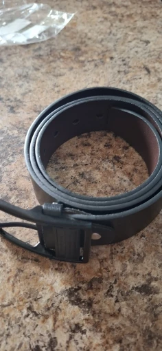 MIDNIGHT SOVEREIGN™ – Black Buckle Genuine Leather Belt photo review