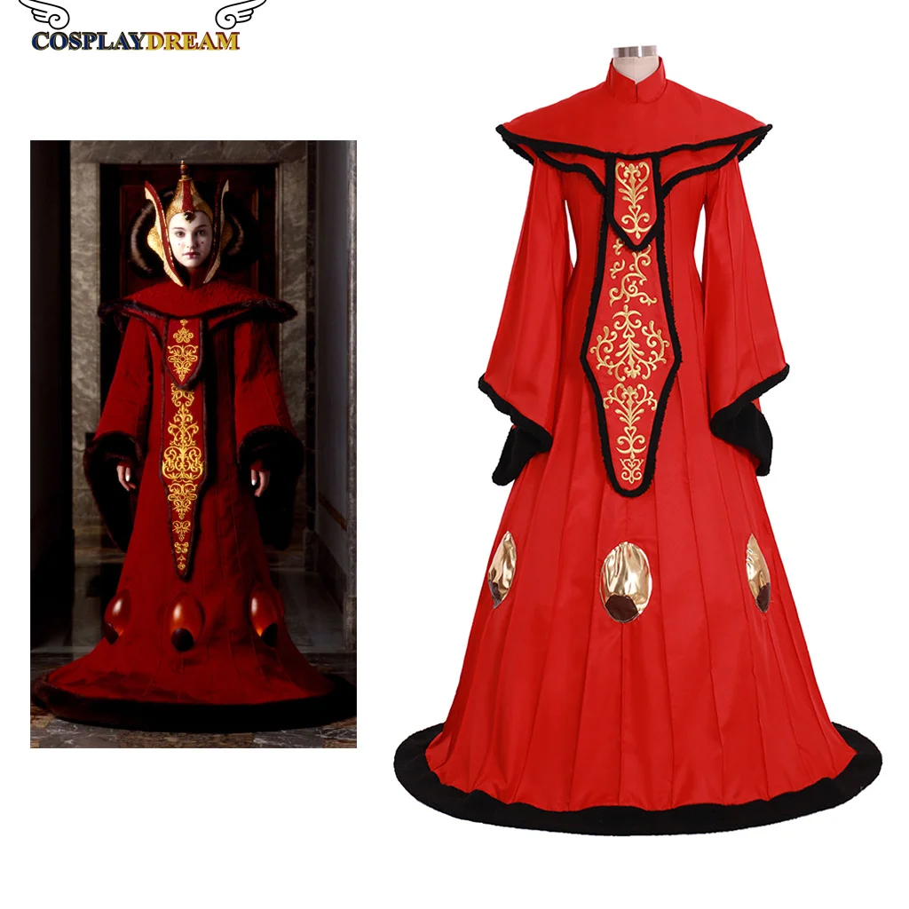 Halloween Queen Red Robe Costume Custom Made Queen Padme Amidala ...