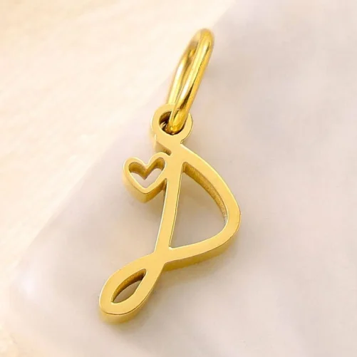 Personalized Initial Heart Necklace - Stainless Steel Jewelry Charm