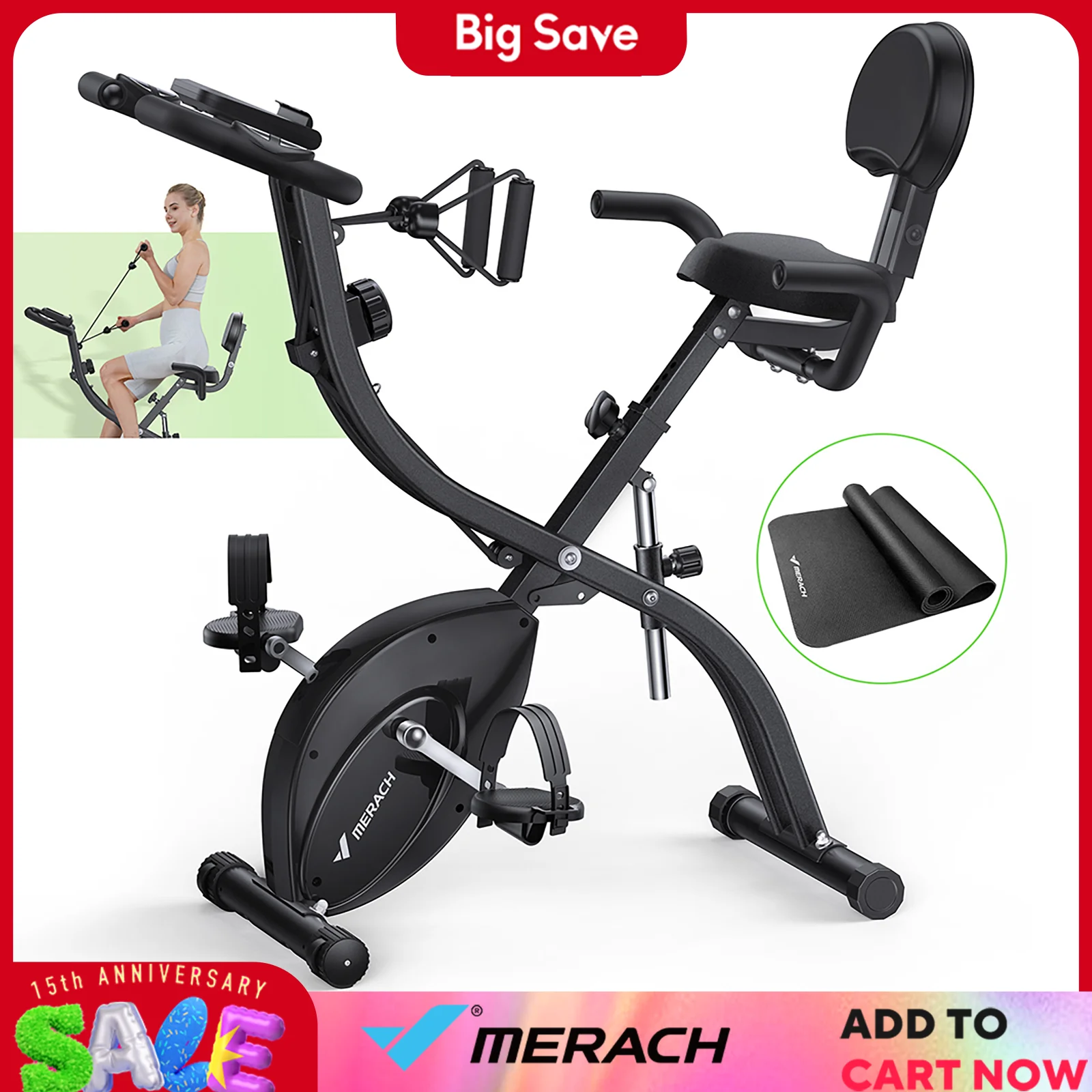 フィットネスバイク MERACH（メリック）フィットネスバイク 折りたたみ