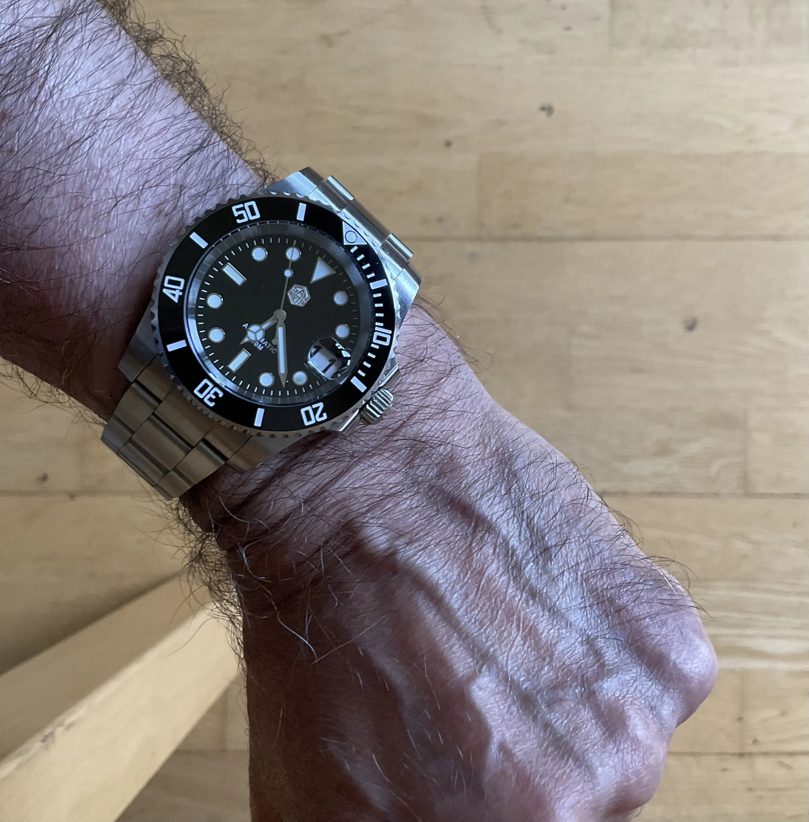 San Martin Diver Water Ghost Luxury Sapphire Crystal Men Automatic Mechanical Watches Ceramic Bezel 20Bar Luminous Date Window