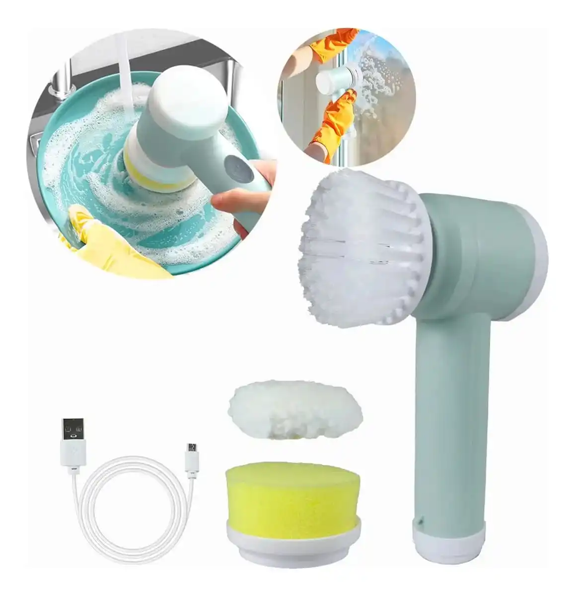 Cepillo Automático Multifuncional Blanco – Para Azulejos, Grifos y Estufas