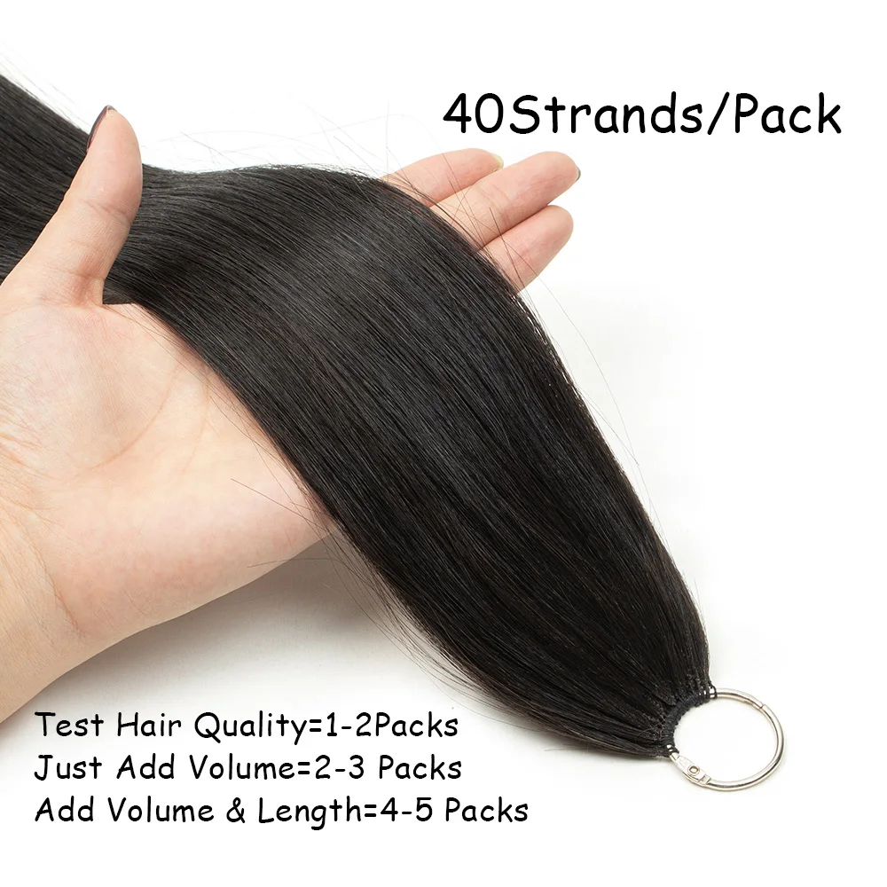 Feather Line Human Hair Extensions Slik Straight Virgin Human Hair Feathers In Extensions For Women 40strands/pack