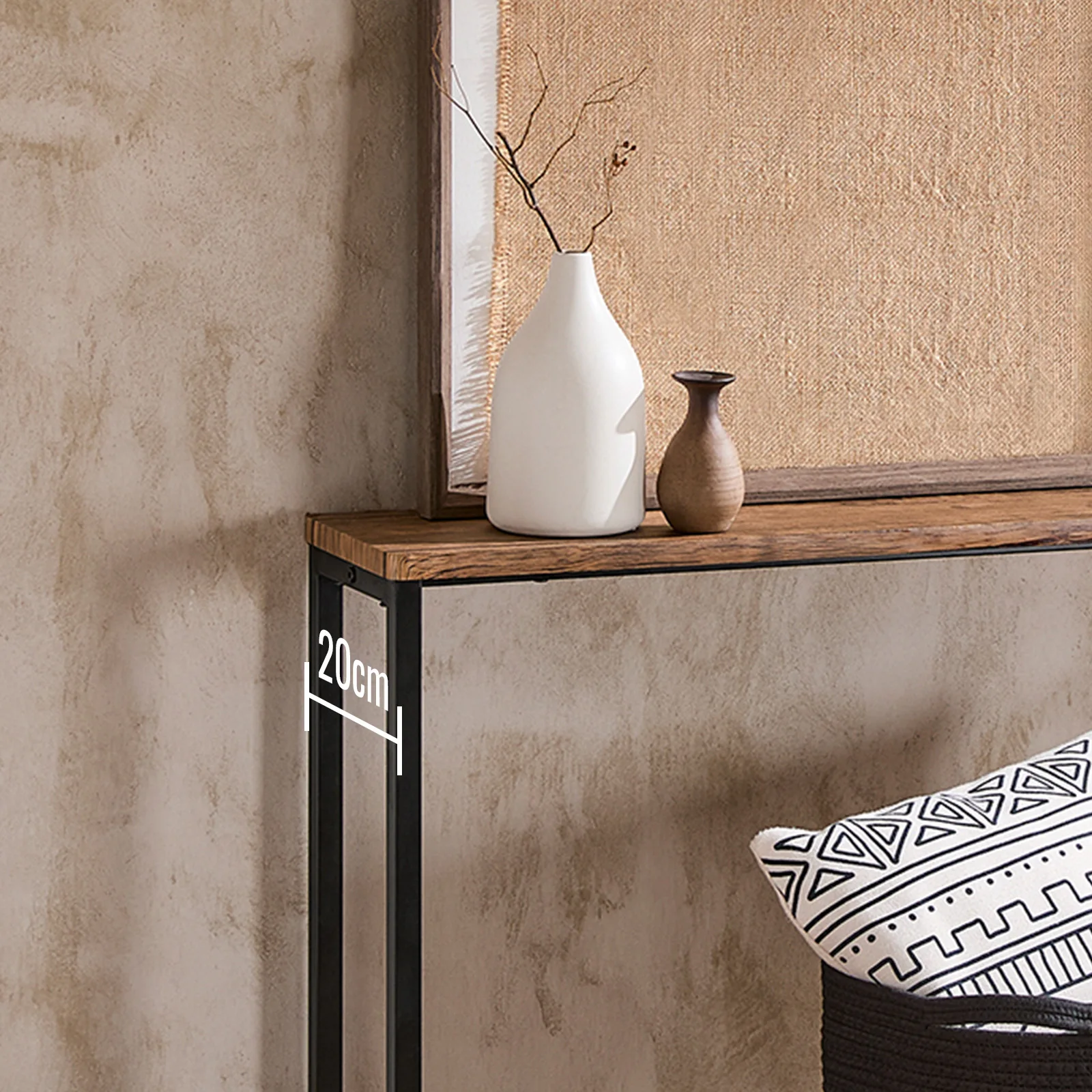 SoBuy FSB19 Vintage Konsolentisch Metall Flurtisch schmal Dekotisch Sideboard Beistelltisch – Detail 2