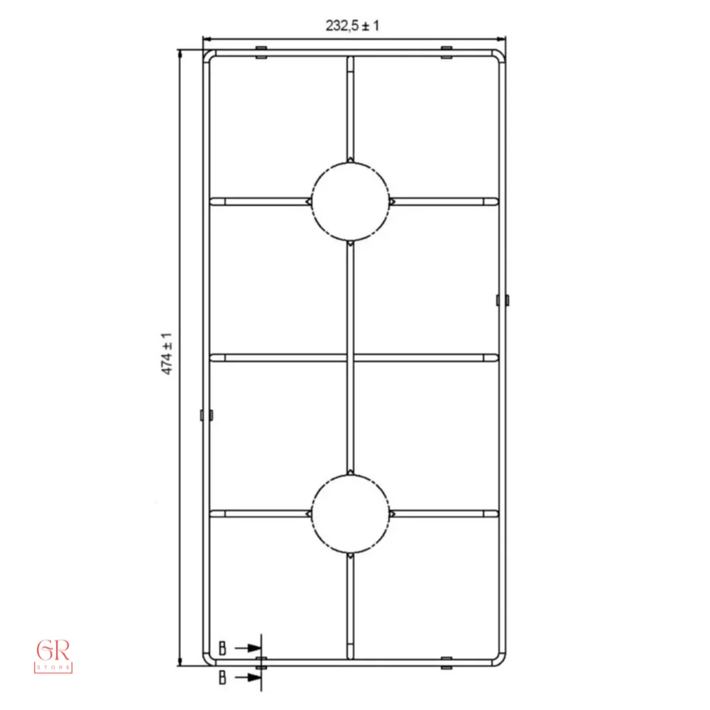 Built-in Stove Grill For Ar&ccedil;elik / Altus / Beko-47.5 Cm X 23.2 Cm