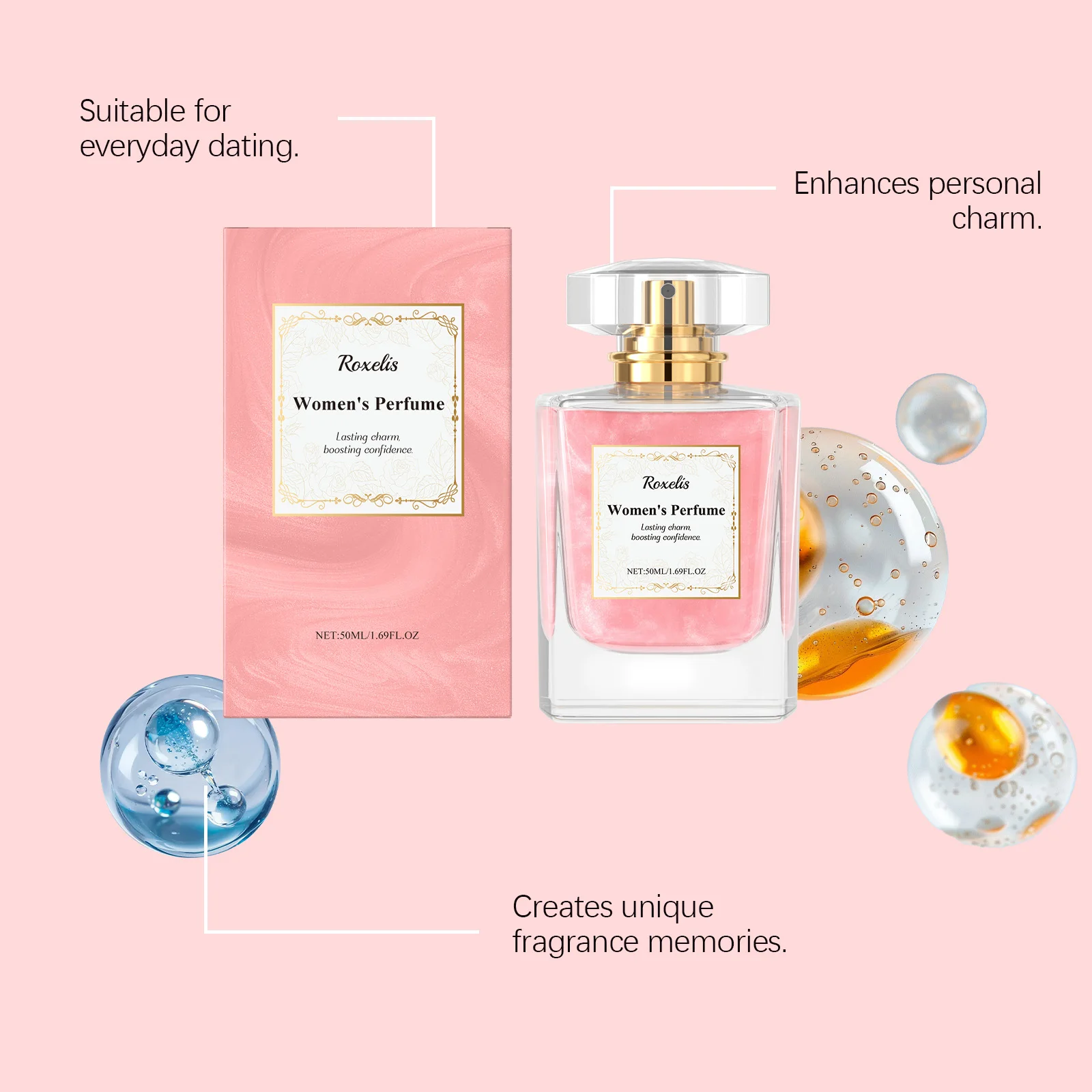 Profumo rosa donna eau de toilette floreale elegante persistente_voghion.com