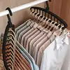 Folding Multi-Hole Clothes Hanger Non-slip Storage Rack Space Saving Clothes Rack Organizers For Wardrobe Jeans Trousers Scarf 2