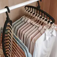 Folding Multi-Hole Clothes Hanger Non-slip Storage Rack Space Saving Clothes Rack Organizers For Wardrobe Jeans Trousers Scarf